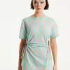 House Of Holland Logo Printed Mini Jersey Dress with Cut Out Details a