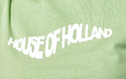 House of Holland Logo Tie Detail Crop Top In Wasabi Green