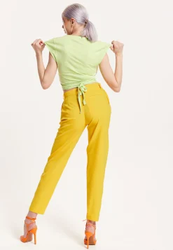 House of Holland Logo Tie Detail Crop Top In Wasabi Green