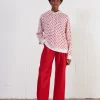 House Of Holland Merino Wool Red And White Heart Print Hoodie