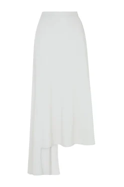 House Of Holland Merino Wool White Asymmetric Skirt
