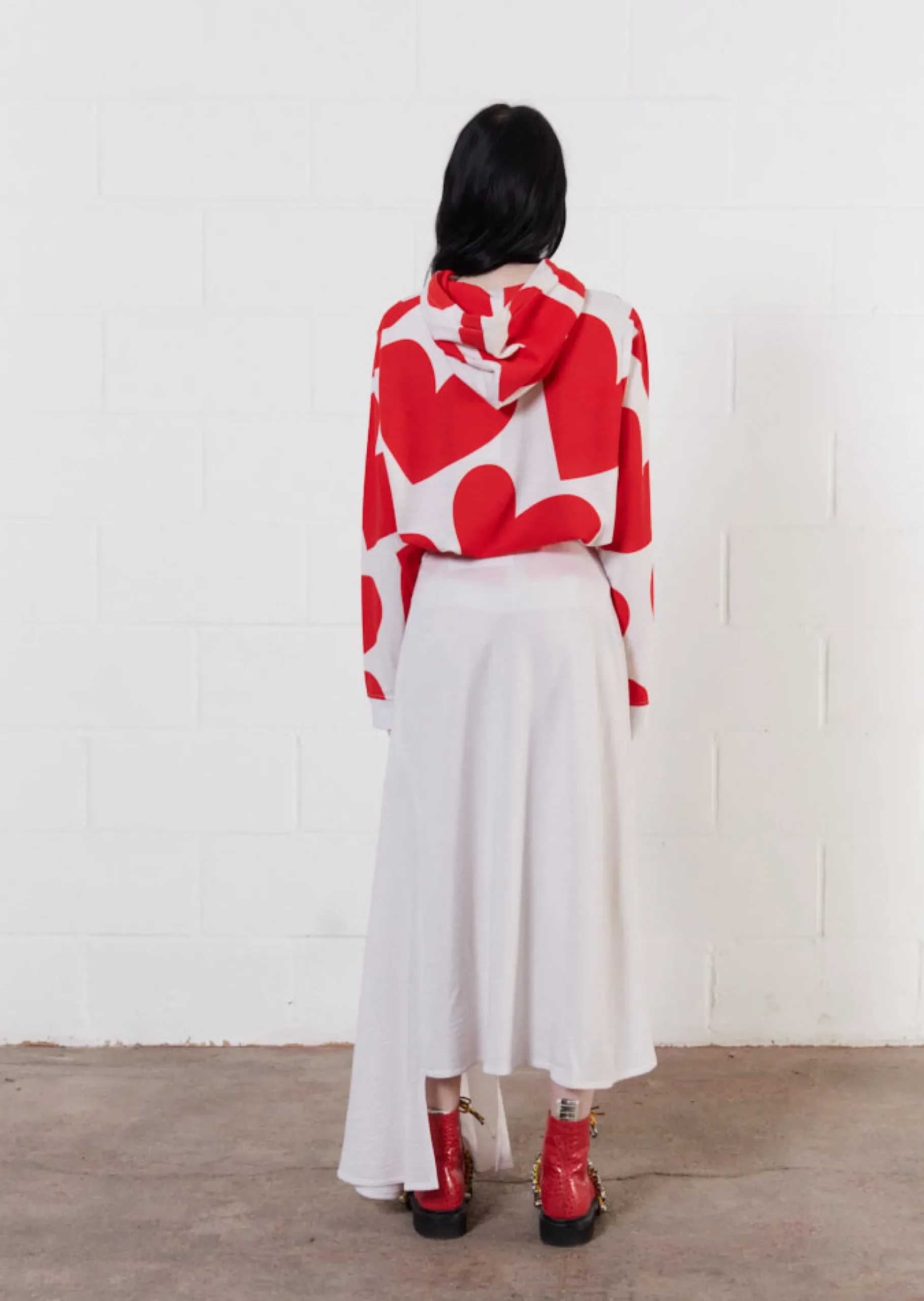 House Of Holland Merino Wool White Asymmetric Skirt