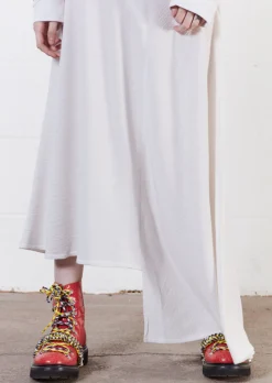 House Of Holland Merino Wool White Asymmetric Skirt