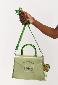 House of Holland Metallic Green Handbag