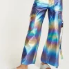 House Of Holland Metallic Rainbow Cargo Trousers