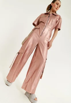 House Of Holland Metallic Utility Jumpsuit
