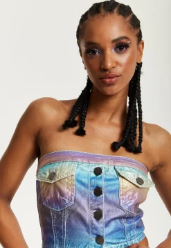 House Of Holland Metallic Rainbow Bandeau Top