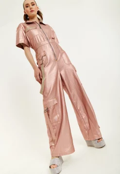 House Of Holland Metallic Utility Jumpsuit