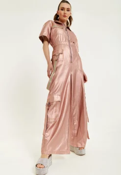 House Of Holland Metallic Utility Jumpsuit