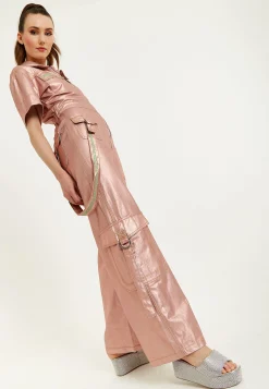 House Of Holland Metallic Utility Jumpsuit