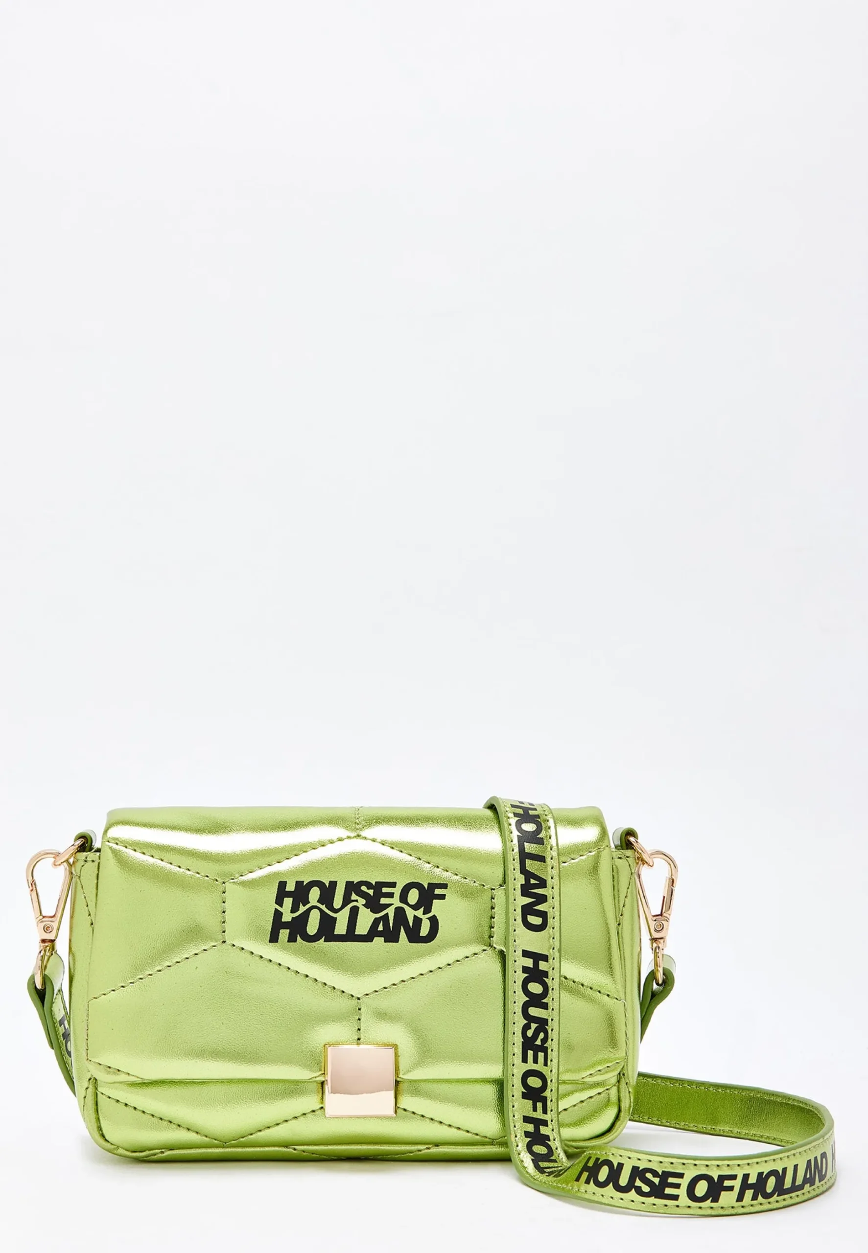 House Of Holland Metallic Green Crossbody Bag