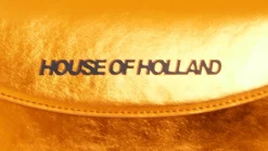 House of Holland Metallic Orange Crossbody Bag
