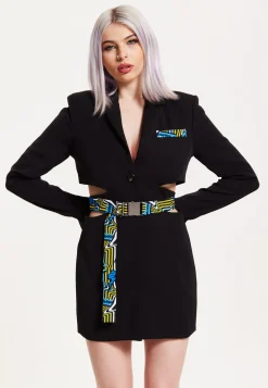 House Of Holland Mini Jacket Dress With Buckle Fastening