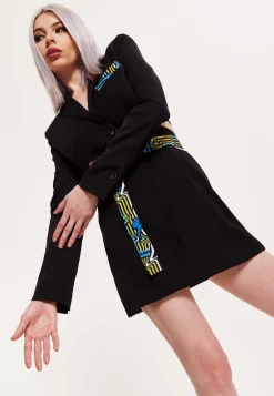 House Of Holland Mini Jacket Dress With Buckle Fastening