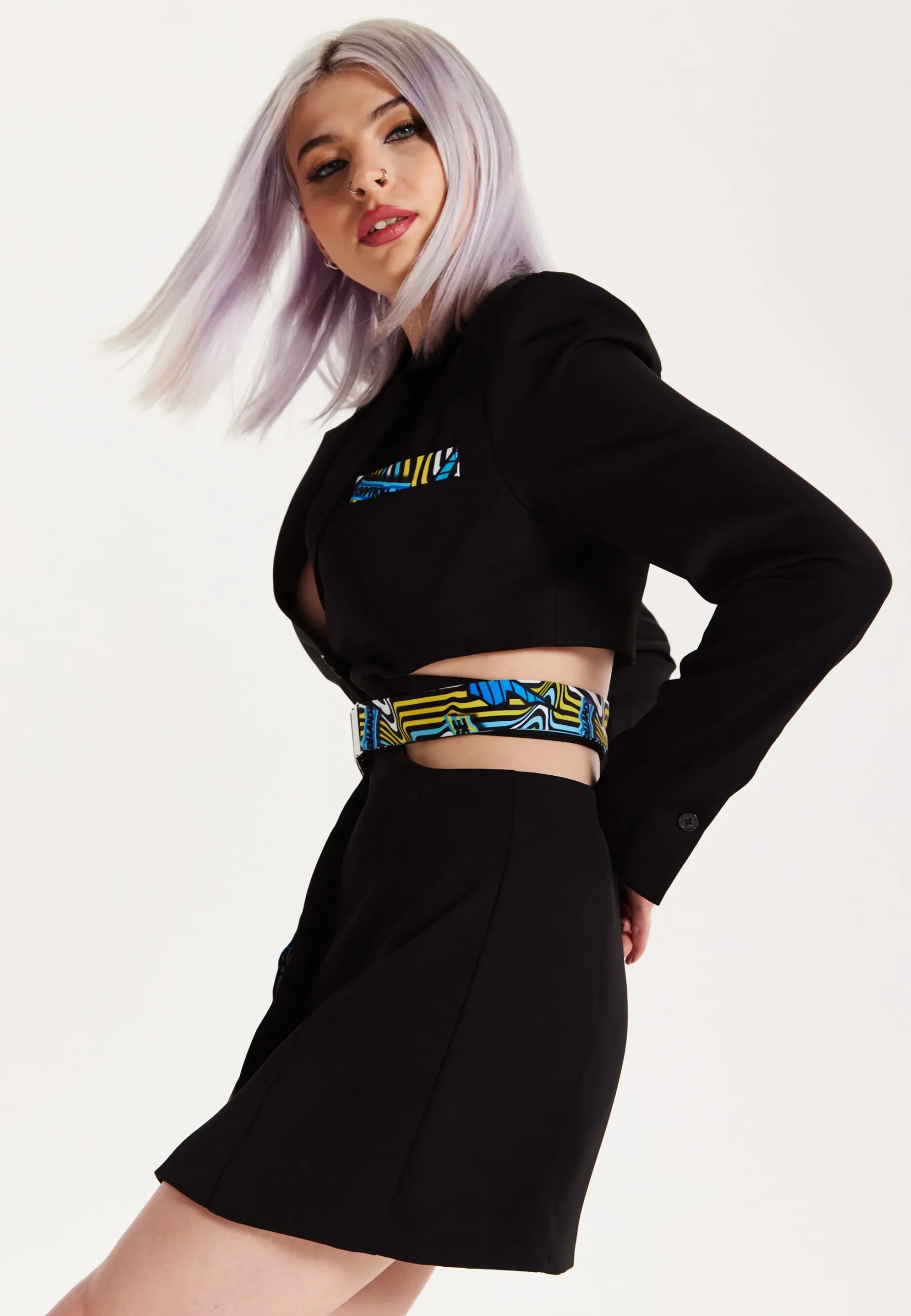 House Of Holland Mini Jacket Dress With Buckle Fastening