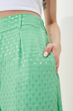 House of Holland Mint Green Jacquard Trousers