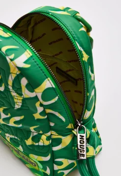 House Of Holland Mint Green Flame Bag With Quilted Logo And Chain Deta