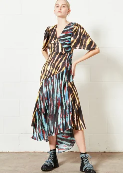 House of Holland Mixed Tie Dye Midi Dress