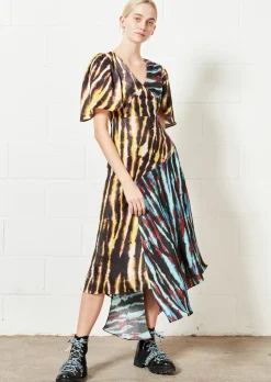 House of Holland Mixed Tie Dye Midi Dress