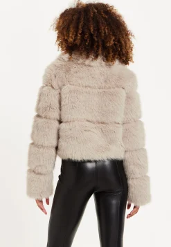 House of Holland Mocha Faux Fur Cropped Jacket