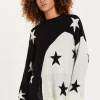 House Of Holland Monochrome Star Jumper With Slit Details