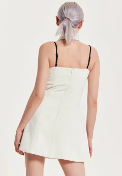 House Of Holland Monochrome Lapel Lock Blazer Dress Off White