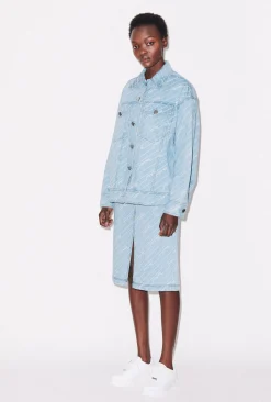 House of Holland Monogram Denim Skirt