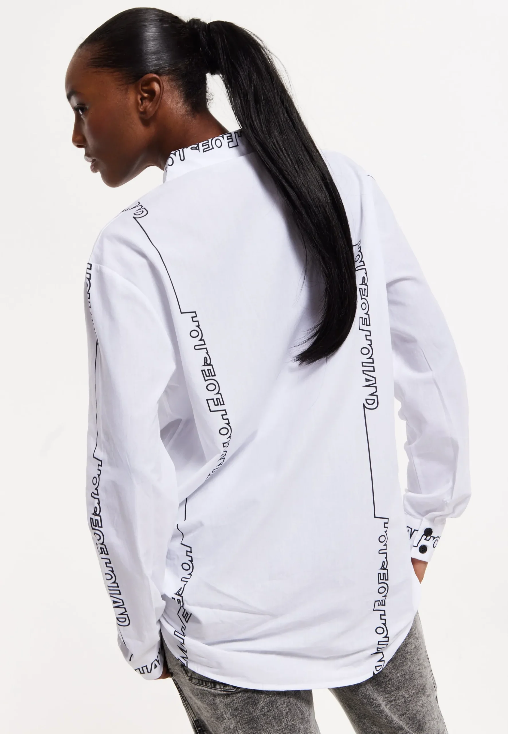 House of Holland Monogram Print Long Sleeve Shirt
