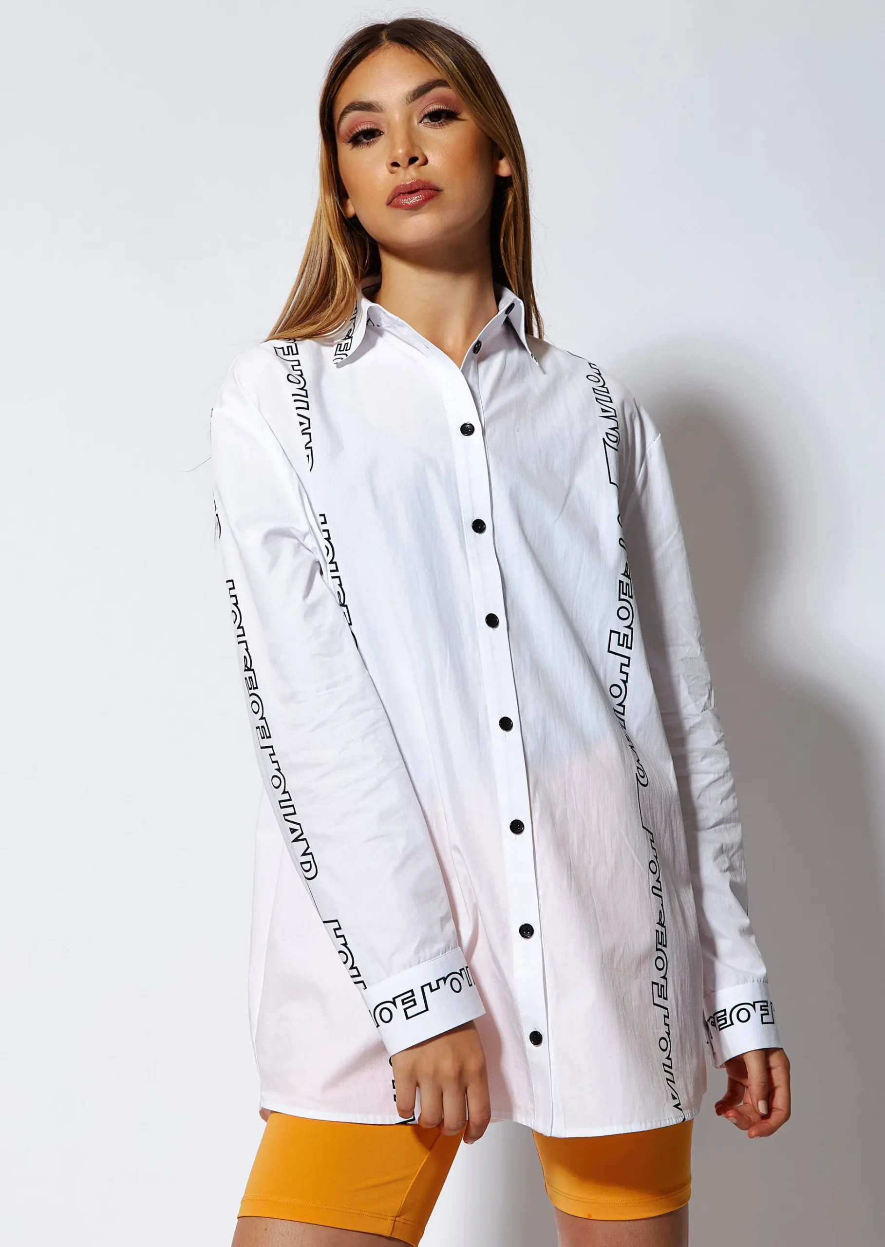 House of Holland Monogram Print Long Sleeve Shirt