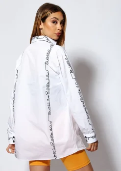 House of Holland Monogram Print Long Sleeve Shirt