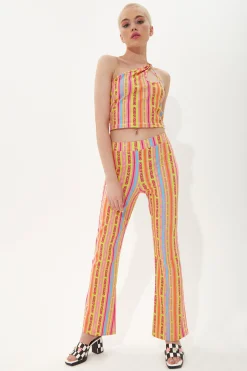 House Of Holland Multicolour Striped Jersey Trousers