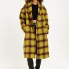 House Of Holland Mustard Check Coat