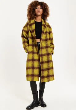 House Of Holland Mustard Check Coat