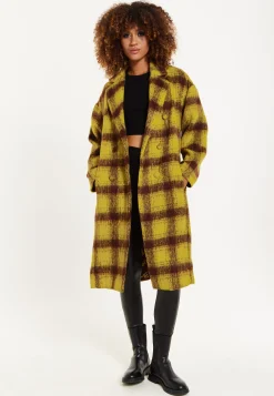House Of Holland Mustard Check Coat