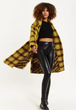 House Of Holland Mustard Check Coat