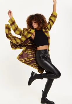 House Of Holland Mustard Check Coat