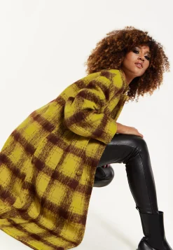 House Of Holland Mustard Check Coat
