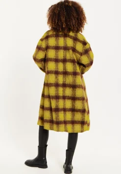 House Of Holland Mustard Check Coat