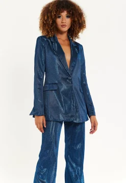 House of Holland Navy Shimmer Blazer