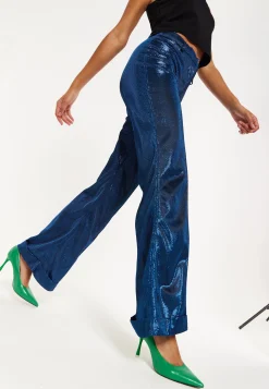 House of Holland Navy Shimmer Trousers