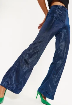 House of Holland Navy Shimmer Trousers