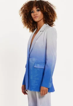 House of Holland Ombre Shimmer Blazer In Blue And Silver
