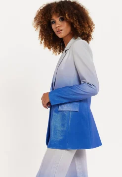 House of Holland Ombre Shimmer Blazer In Blue And Silver