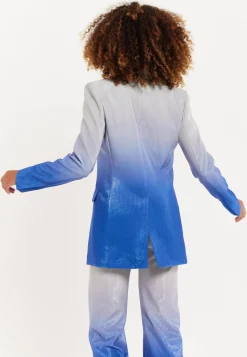 House of Holland Ombre Shimmer Blazer In Blue And Silver
