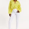 House of Holland Oversized Yellow Shirt with Large Utility Pockets