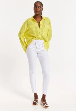 House of Holland Oversized Yellow Shirt with Large Utility Pockets