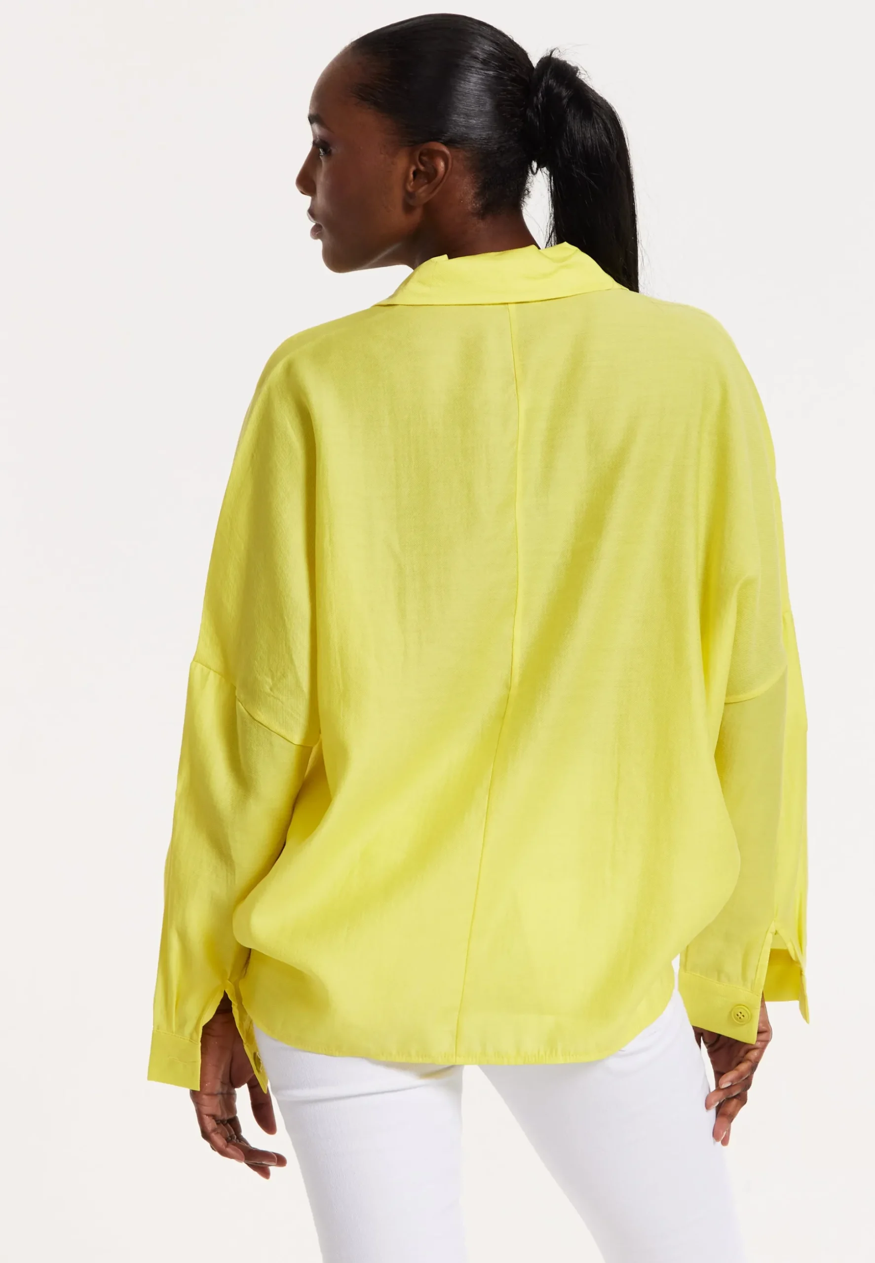 House of Holland Oversized Yellow Shirt with Large Utility Pockets