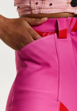 House of Holland Pink and Red Cargo Pants With Side Pockets