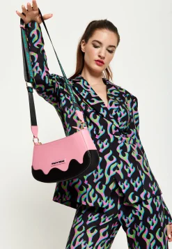 House Of Holland Pink Cross Body Bag With Printed Logo