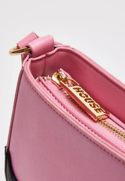House Of Holland Pink Cross Body Bag With Printed Logo